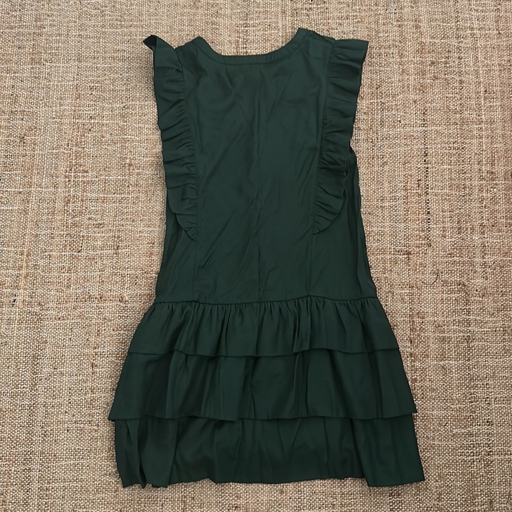 Ya Los Angeles Dark Green Ruffle Dress Medium - Picture 7 of 7
